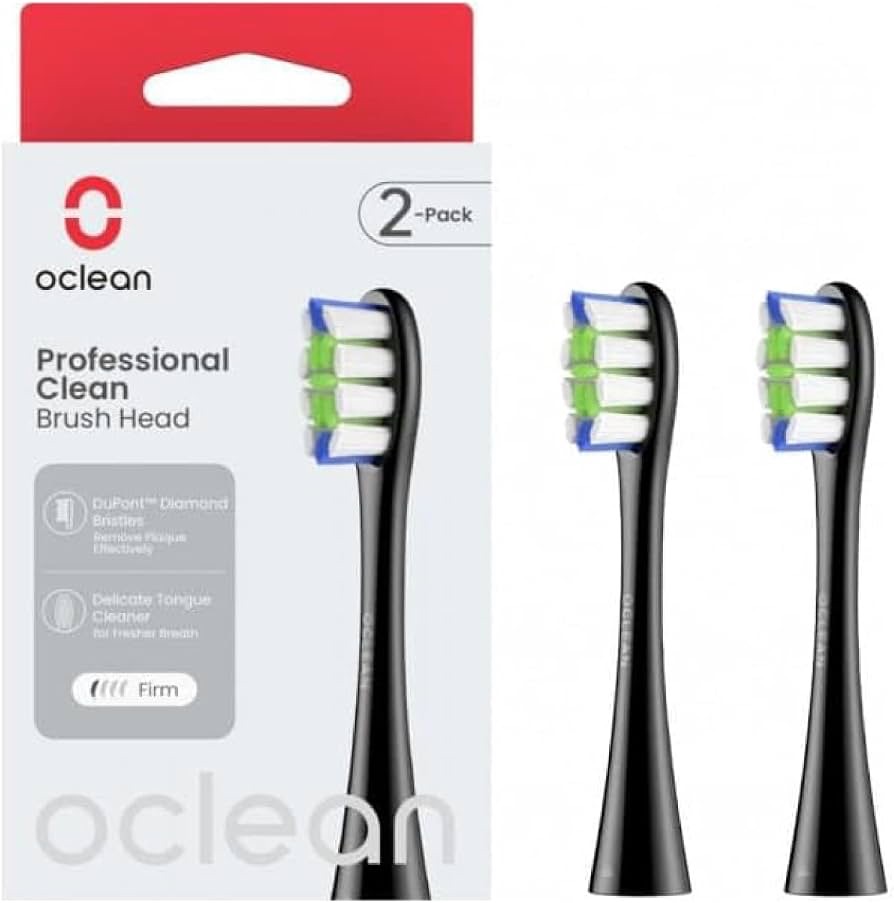 Oclean końcówki Professional Clean B02 2 sztuki czarne włosie DuPont Amazon Prime