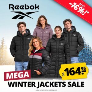 Kurtki zimowe Reebok wyprzedaż SportRabat od 164 zł puchowe dwustronne