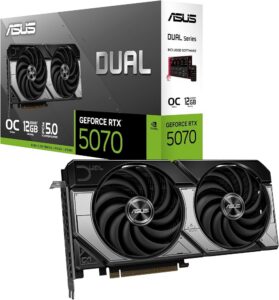 Karta graficzna ASUS Dual GeForce RTX 5070 OC 12GB GDDR7 biała PCIe 5.0 Amazon Prime