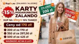 Zalando karty podarunkowe rabat 15 procent taniej na Allegro voucher bon 200 350 500 zł