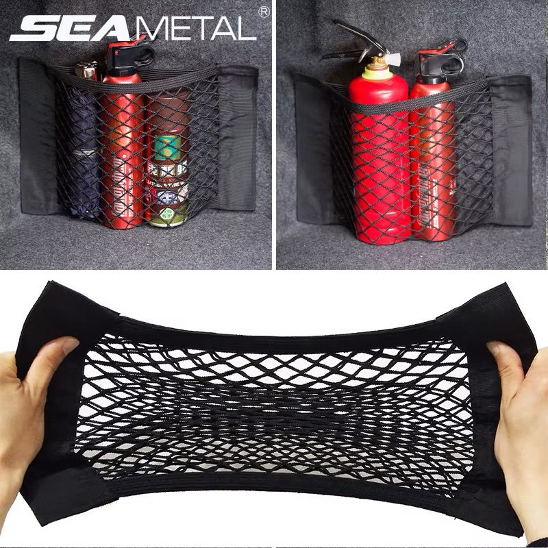 Siatkowy organizer do bagażnika samochodowego kieszeń na rzep siatka na oparcie siedzenia AliExpress