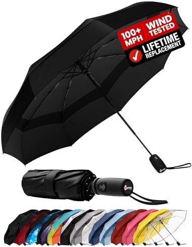Wiatroodporny parasol składany automatyczny Repel Umbrella 9 żeber powłoka teflonowa Amazon Prime