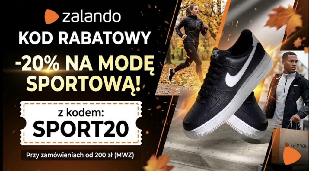 Zalando kod rabatowy SPORT20 minus 20 procent na modę sportową odzież i obuwie