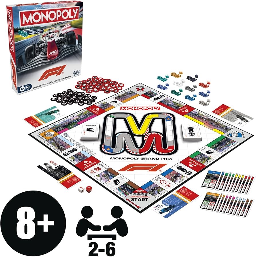Gra planszowa Monopoly Edycja F1 Formula 1 sezon 2026 polska wersja językowa Hasbro Amazon Prime